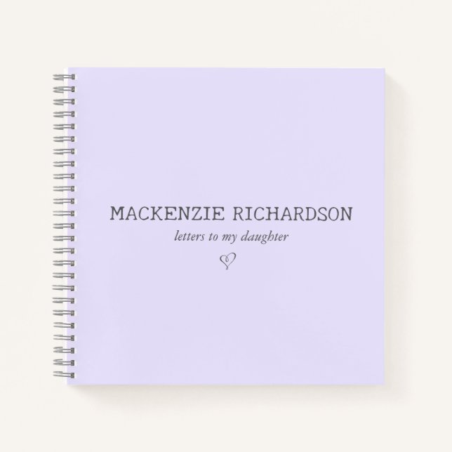 Cuaderno Cartas personalizadas de lavanda para mi hija (Anverso)