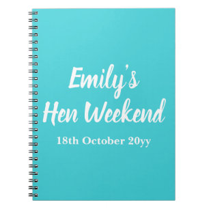 Cuaderno Cartas personalizados a la novia Hen Do Weekend Tr