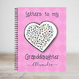 Cuaderno Cartas rosas a mi nieta personalizadas