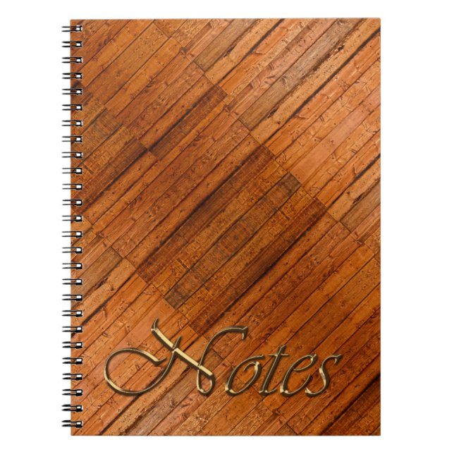 Cuaderno Cartas rusticas de madera con imágenes de arte (Frente)