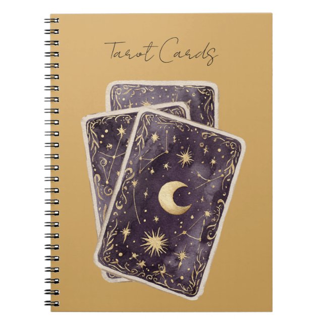 Cuaderno Cartas Tarot Luna Estrellas Moradas (Frente)