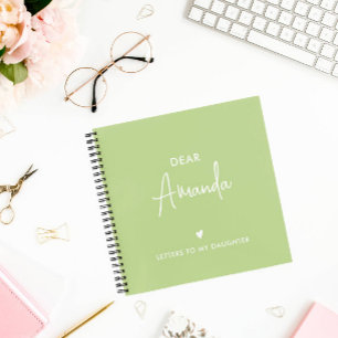 Cuaderno Cartas VERDES a la memoria de mi hija Keepsake