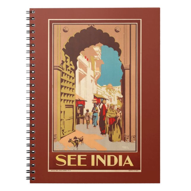 Cuaderno Cartel de afiches de viaje de India (Frente)