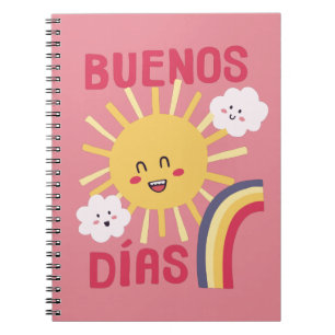 Cuaderno Cartel de arte de guardería del sol feliz en españ