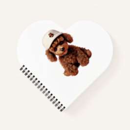 Cuaderno Cartel de Caniche en Taza de Té Blanca