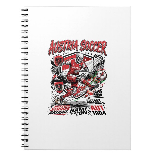 Cuaderno Cartel de Esqueleto de Fútbol de Austria Estilo (Frente)