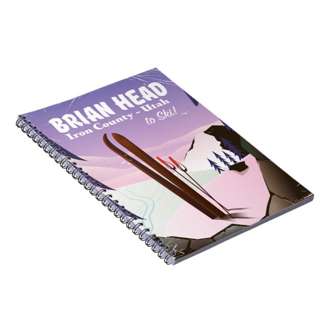 Cuaderno Cartel de esquí de Brian Head, condado de Iron Uta (Lado Derecho)