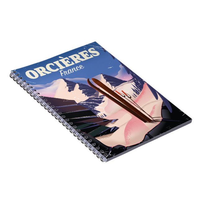 Cuaderno Cartel de esquí de ORCIÈRES Francia (Lado Derecho)
