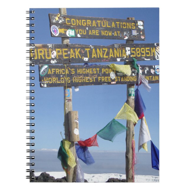 Cuaderno Cartel de la Cumbre de Kilimanjaro kenya (Frente)