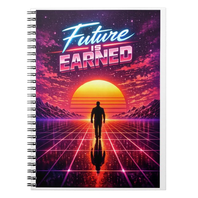 Cuaderno Cartel de Motivación Retro Futuro (Frente)