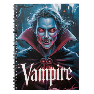 Cuaderno Cartel de película de vampiro clásico estilo Drácu