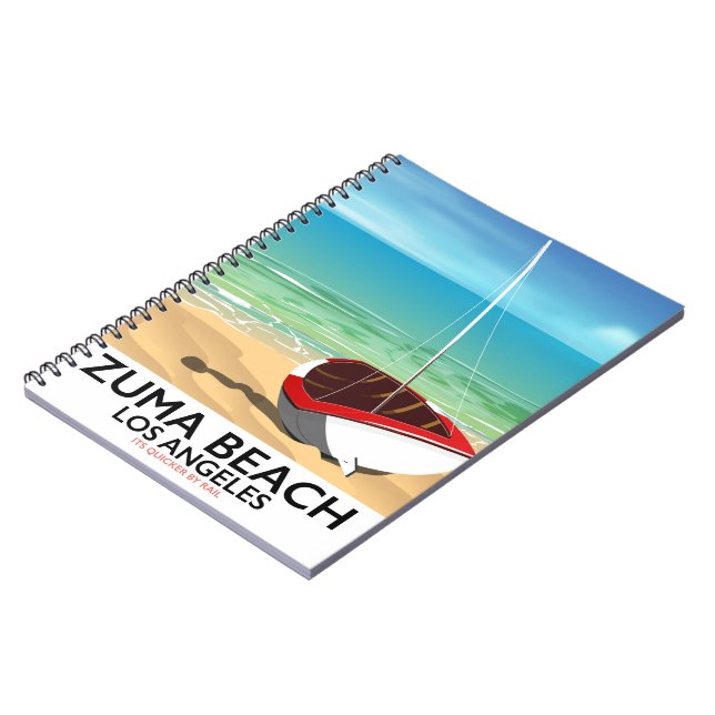 Cuaderno Cartel de playa de Zuma Beach LA Rail (Lado Izquierdo)
