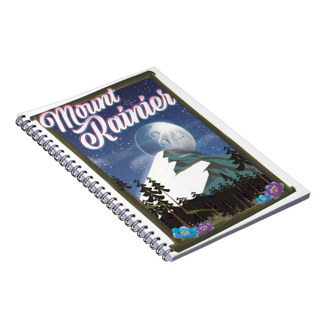 Cuaderno Cartel de vacaciones del Monte Rainier. (Lado Derecho)