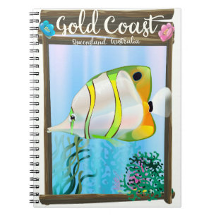 Cuaderno Cartel de viaje a Gold Coast Australia.
