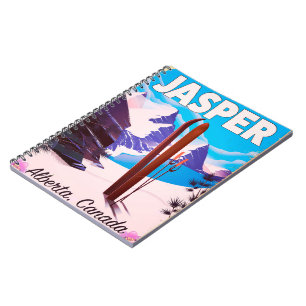 Cuaderno Cartel de viaje a Jasper Alberta Canadá
