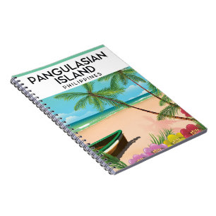 Cuaderno Cartel de viaje a la playa de la isla de Pangulasi