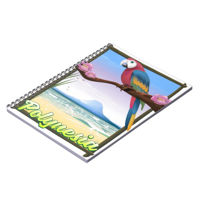 Cuaderno Cartel de viaje a la playa de Polinesia (Lado Izquierdo)