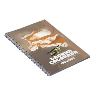 Cuaderno Cartel de viaje a Laguna Colorada Bolivia lago de 