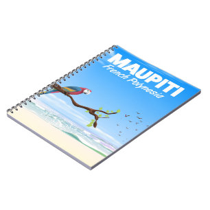 Cuaderno Cartel de viaje a Maupiti Polinesia Francesa