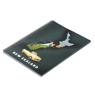 Cuaderno Cartel de viaje a Nueva Zelanda