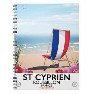 Cuaderno Cartel de viaje a St Cyprien, Roussillon Francia
