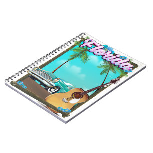 Cuaderno Cartel de viaje al estilo retro de Florida
