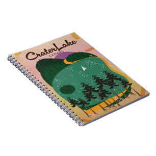 Cuaderno Cartel de viaje al lago Crater Canadá