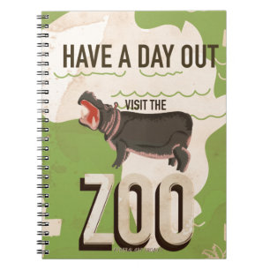 Cuaderno Cartel de viaje antiguo Visita el zoológico