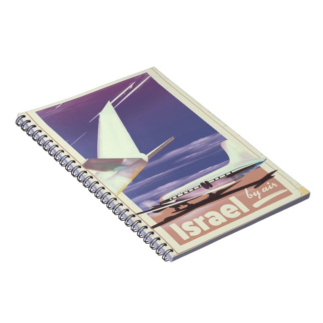 Cuaderno Cartel de viaje de aerolínea comercial de Israel (Lado Derecho)
