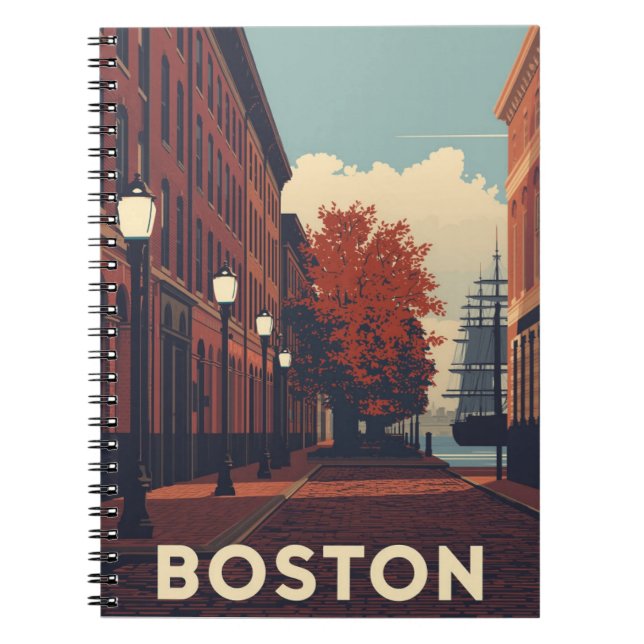 Cuaderno Cartel de viaje de Boston (Frente)