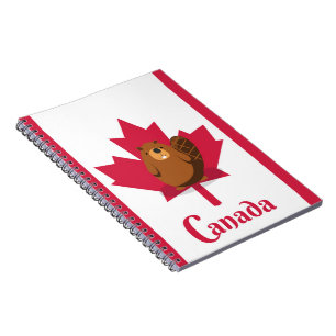 Cuaderno cartel de viaje de dibujos animados de castor cana