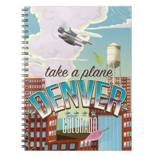 Cuaderno Cartel de viaje de dibujos animados de Denver Colo