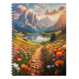 Cuaderno Cartel de viaje de estilo vintage de Dolomitas Ita