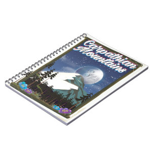 Cuaderno Cartel de viaje de las montañas de los Cárpatos