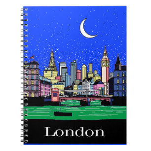 Cuaderno Cartel de viaje de Londres por la noche