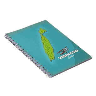 Cuaderno Cartel de viaje de mapa antiguo de Visingsö Suecia