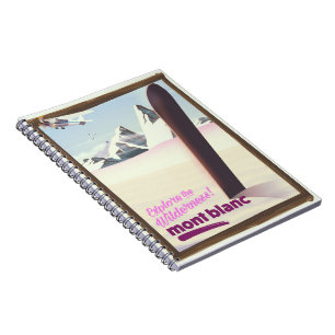 Cuaderno cartel de viaje de mont blanc Snowboarding.