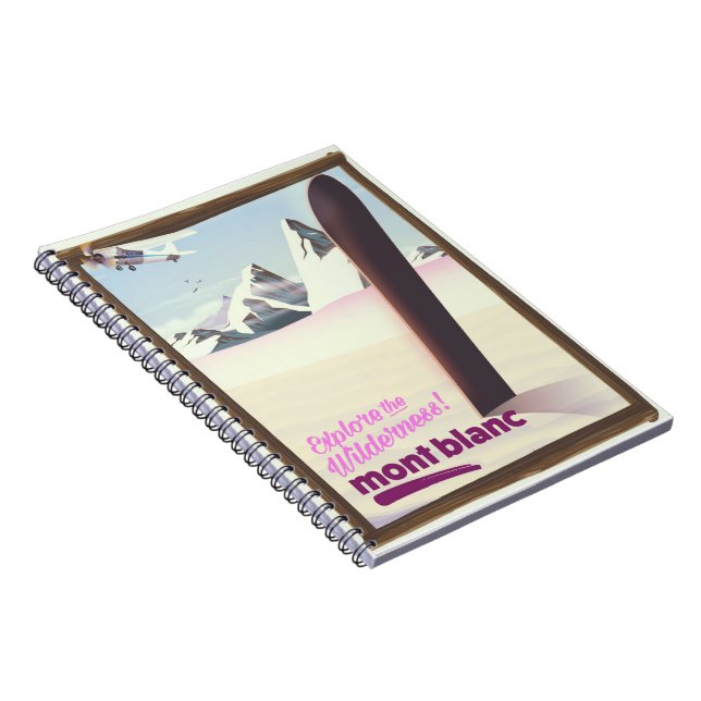 Cuaderno cartel de viaje de mont blanc Snowboarding. (Lado Derecho)