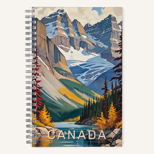 Cuaderno Cartel de viaje de personalizado Text Canada (Anverso)