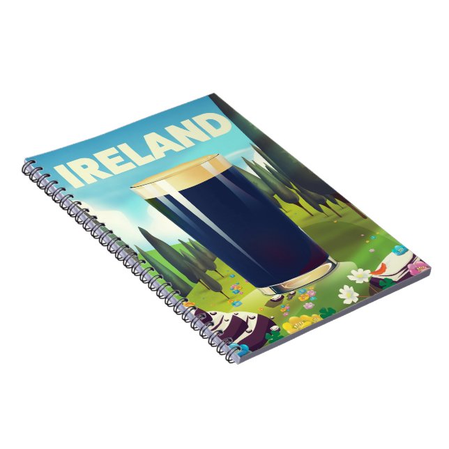 Cuaderno Cartel de viaje de pinta de Irlanda (Lado Derecho)