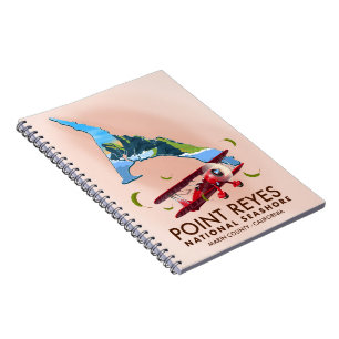 Cuaderno cartel de viaje de point reyes national seashore.
