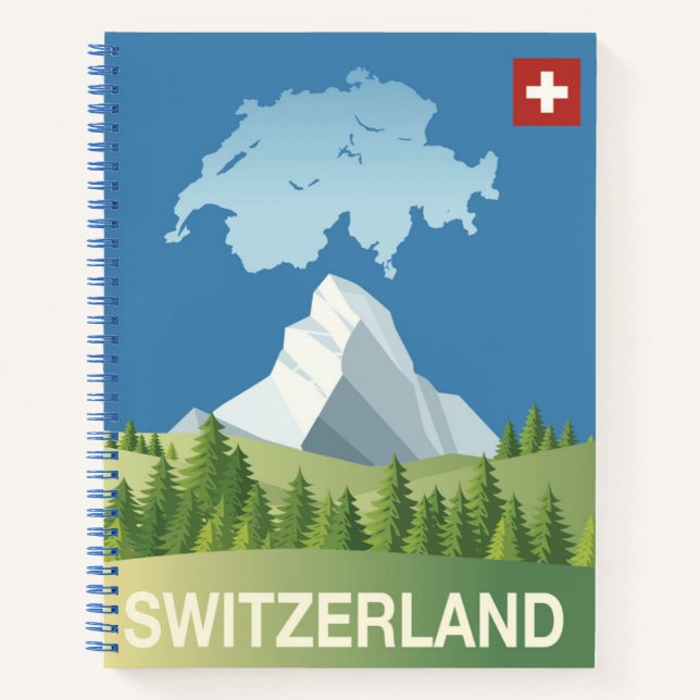Cuaderno Cartel de viaje de Suiza (Anverso)