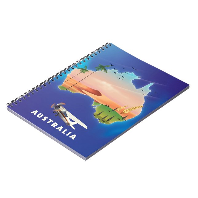 Cuaderno Cartel de viaje de vacaciones a Australia (Lado Izquierdo)