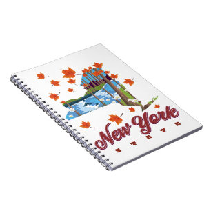 Cuaderno Cartel de viaje del estado de Nueva York