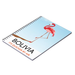 Cuaderno cartel de viaje del flamenco de Bolivia