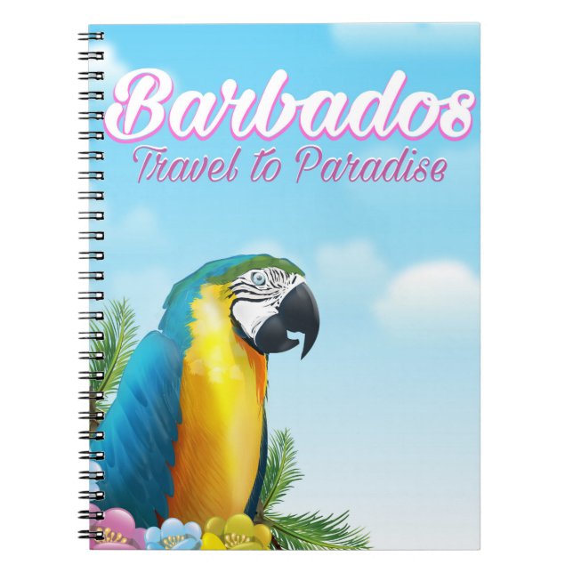 Cuaderno Cartel de viaje del loro de Barbados (Frente)