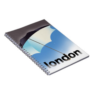 Cuaderno Cartel de viaje del paraguas de Londres