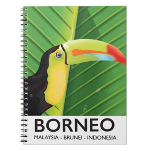 Cuaderno Cartel de viaje del tucán de Borneo