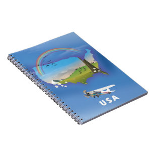 Cuaderno Cartel de viaje ilustrado de EE. UU.