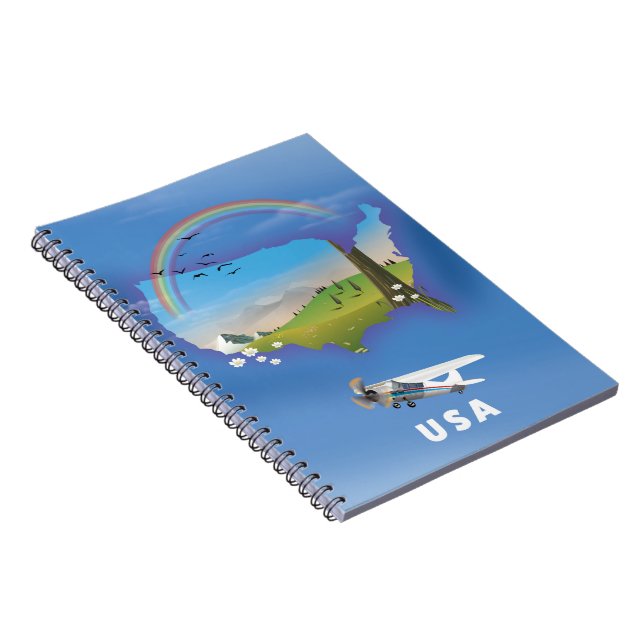 Cuaderno Cartel de viaje ilustrado de EE. UU. (Lado Derecho)